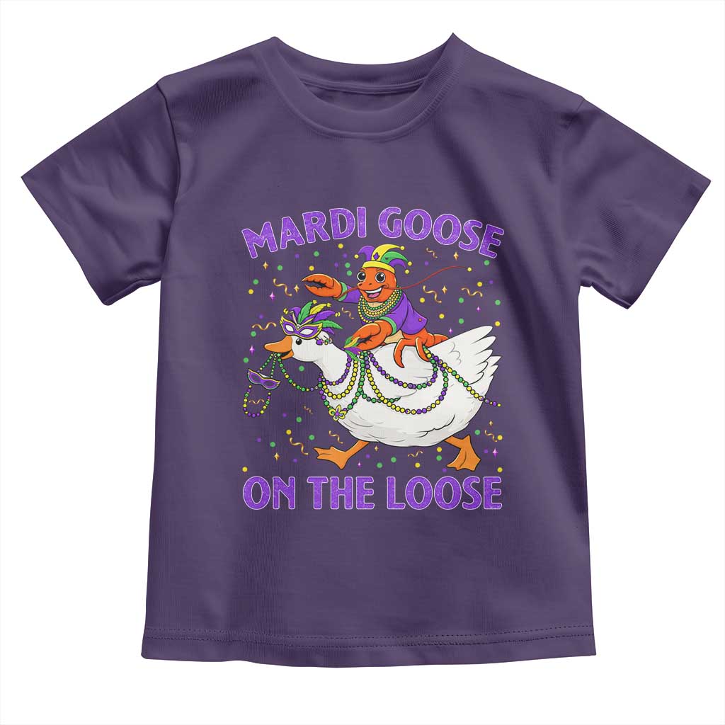 Funny Mardi Gras Toddler T Shirt Goose Crawfish Carnival Trendy Meme