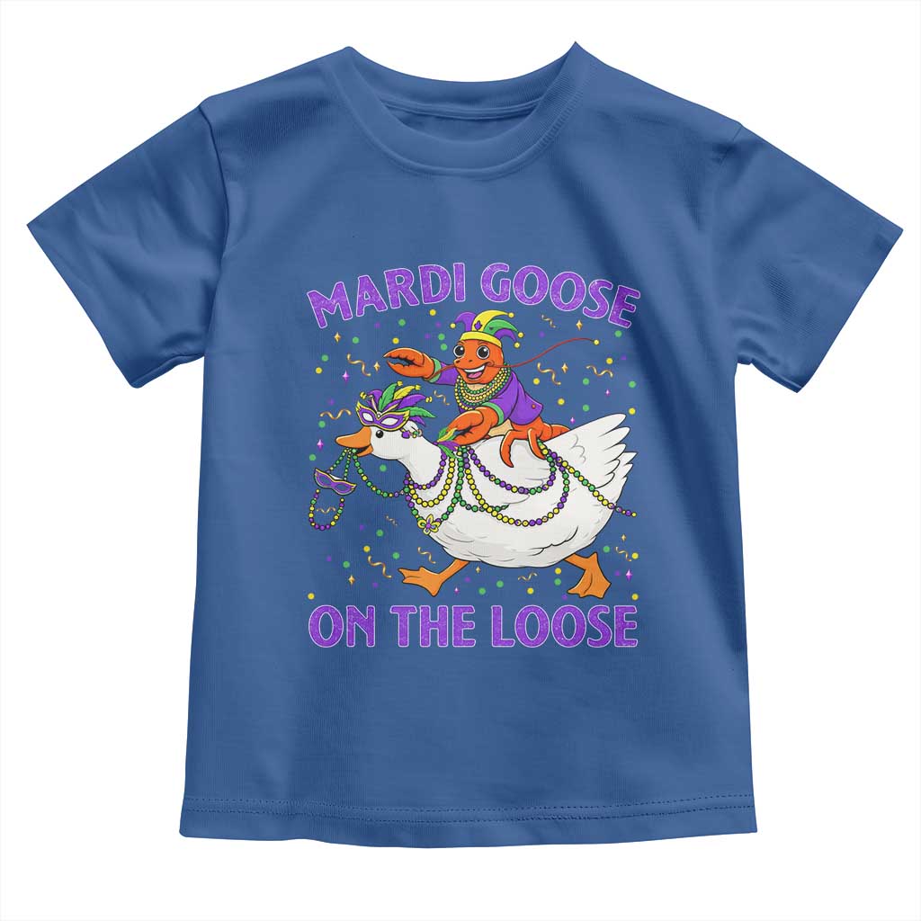 Funny Mardi Gras Toddler T Shirt Goose Crawfish Carnival Trendy Meme