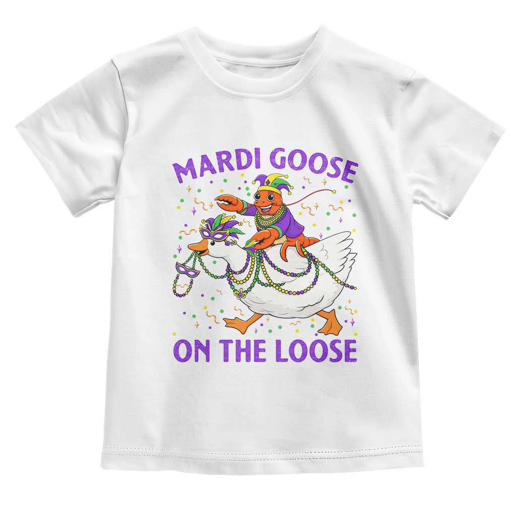 Funny Mardi Gras Toddler T Shirt Goose Crawfish Carnival Trendy Meme