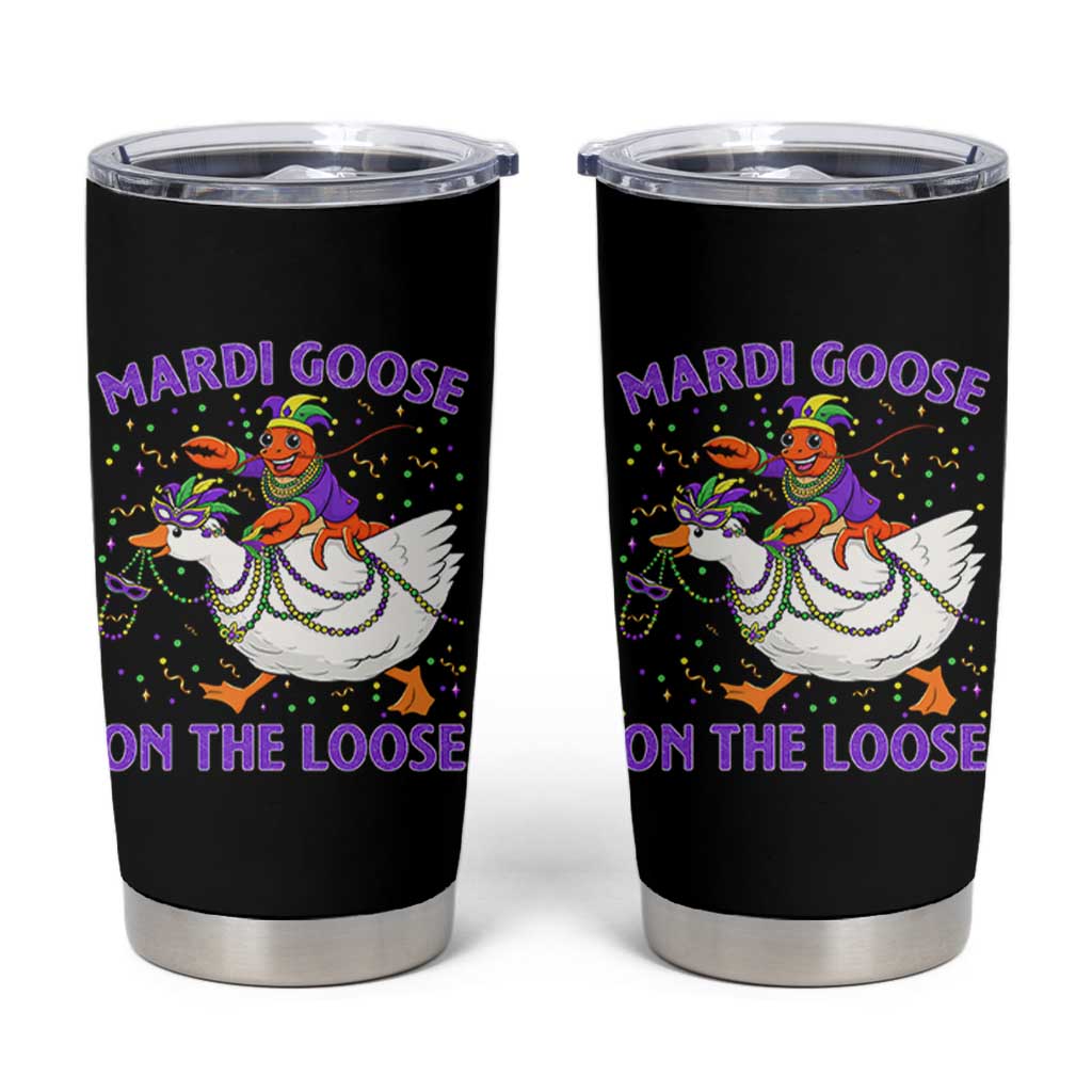 Funny Mardi Gras Tumbler Cup Goose Crawfish Carnival Trendy Meme
