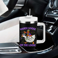 Funny Mardi Gras Tumbler With Handle Goose Crawfish Carnival Trendy Meme