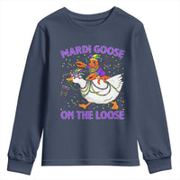 Funny Mardi Gras Youth Sweatshirt Goose Crawfish Carnival Trendy Meme