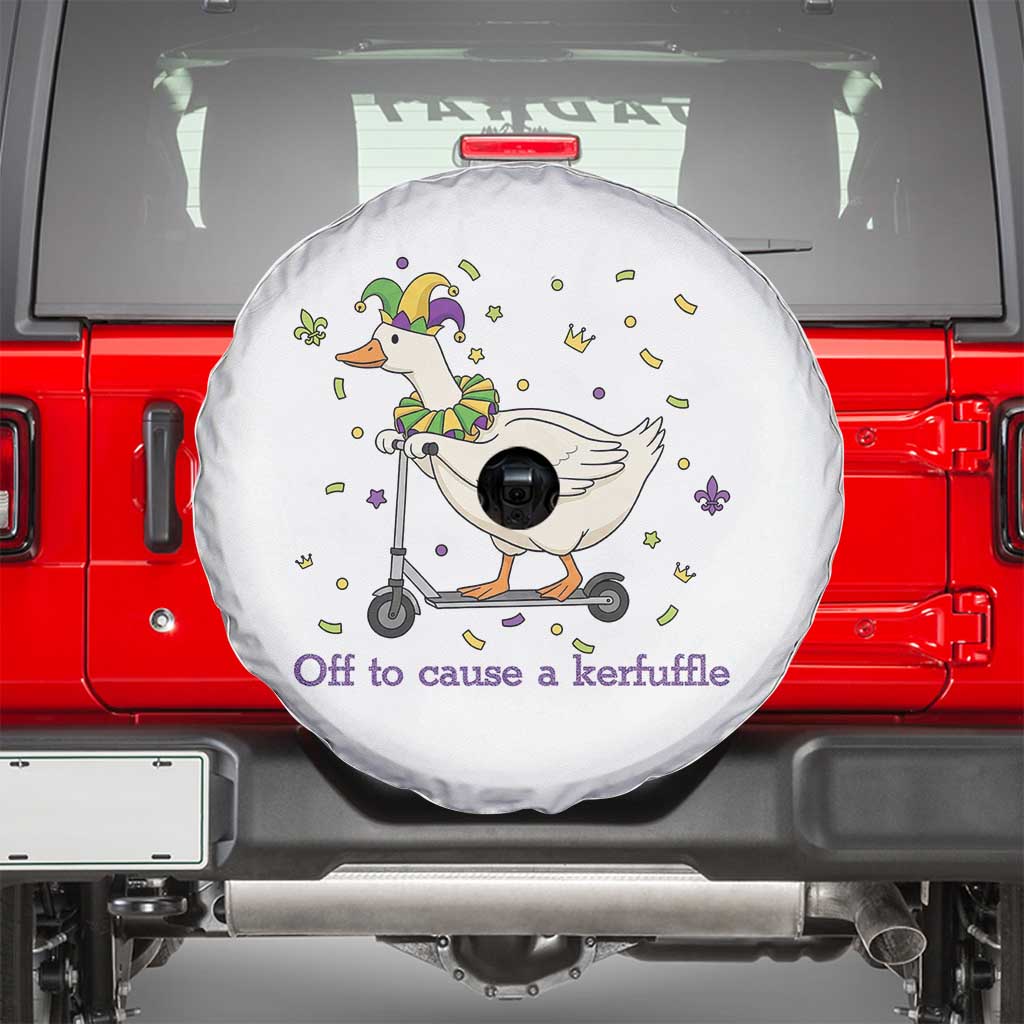 Mardi Gras Silly Goose Spare Tire Cover Off To Cause A Kerfuffle