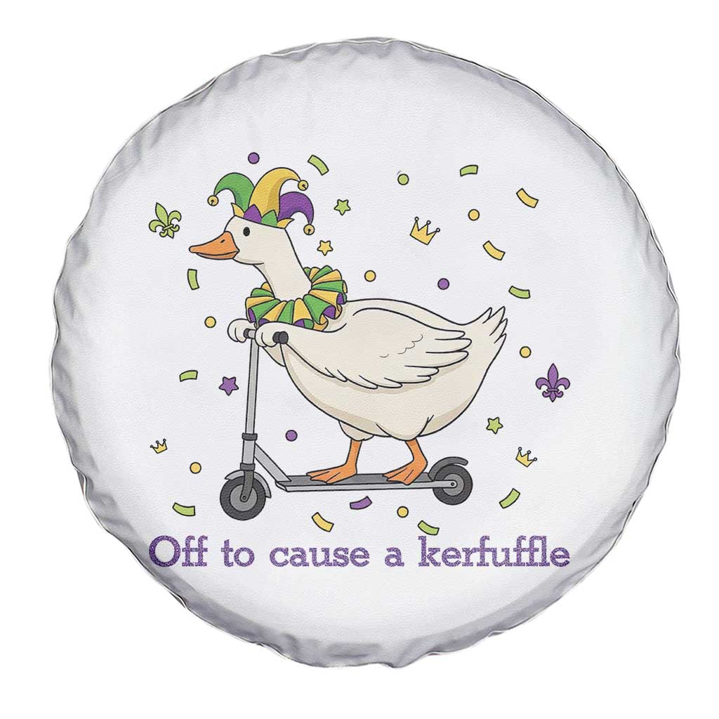 Mardi Gras Silly Goose Spare Tire Cover Off To Cause A Kerfuffle