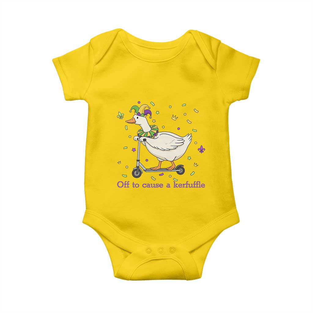 Mardi Gras Silly Goose Baby Onesie Off To Cause A Kerfuffle