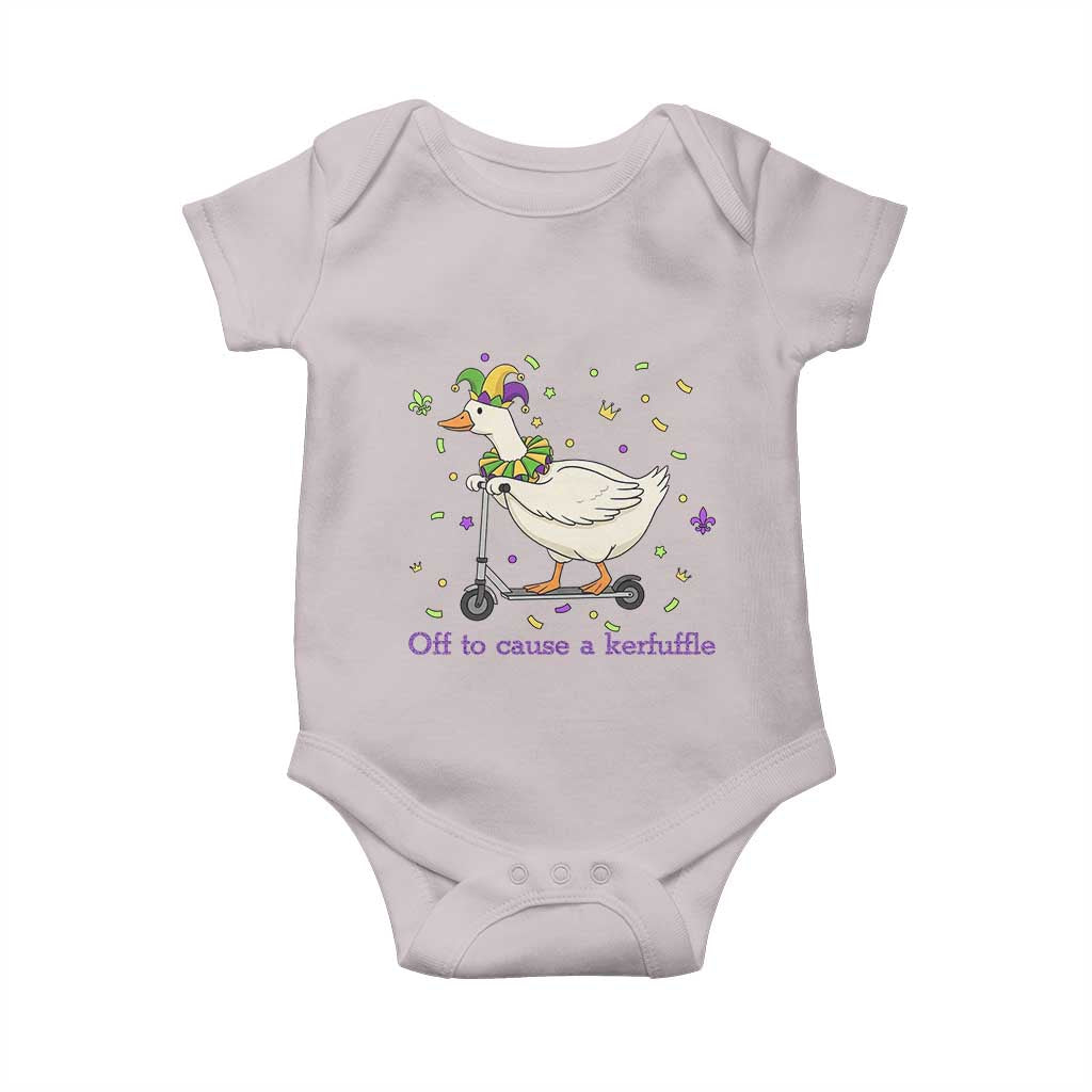 Mardi Gras Silly Goose Baby Onesie Off To Cause A Kerfuffle
