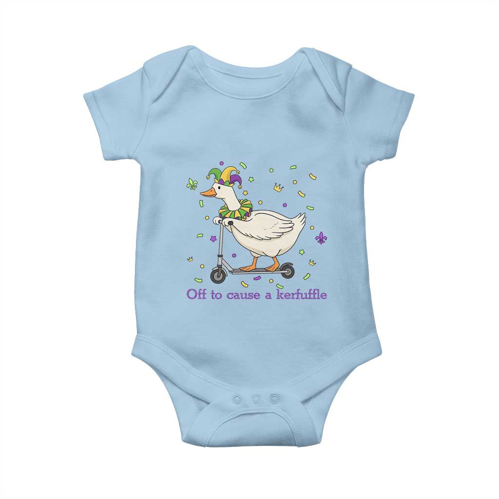 Mardi Gras Silly Goose Baby Onesie Off To Cause A Kerfuffle