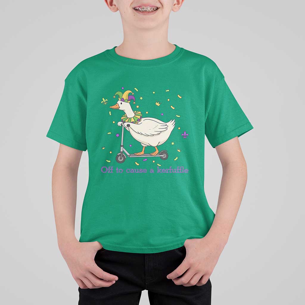 Mardi Gras Silly Goose T Shirt For Kid Off To Cause A Kerfuffle