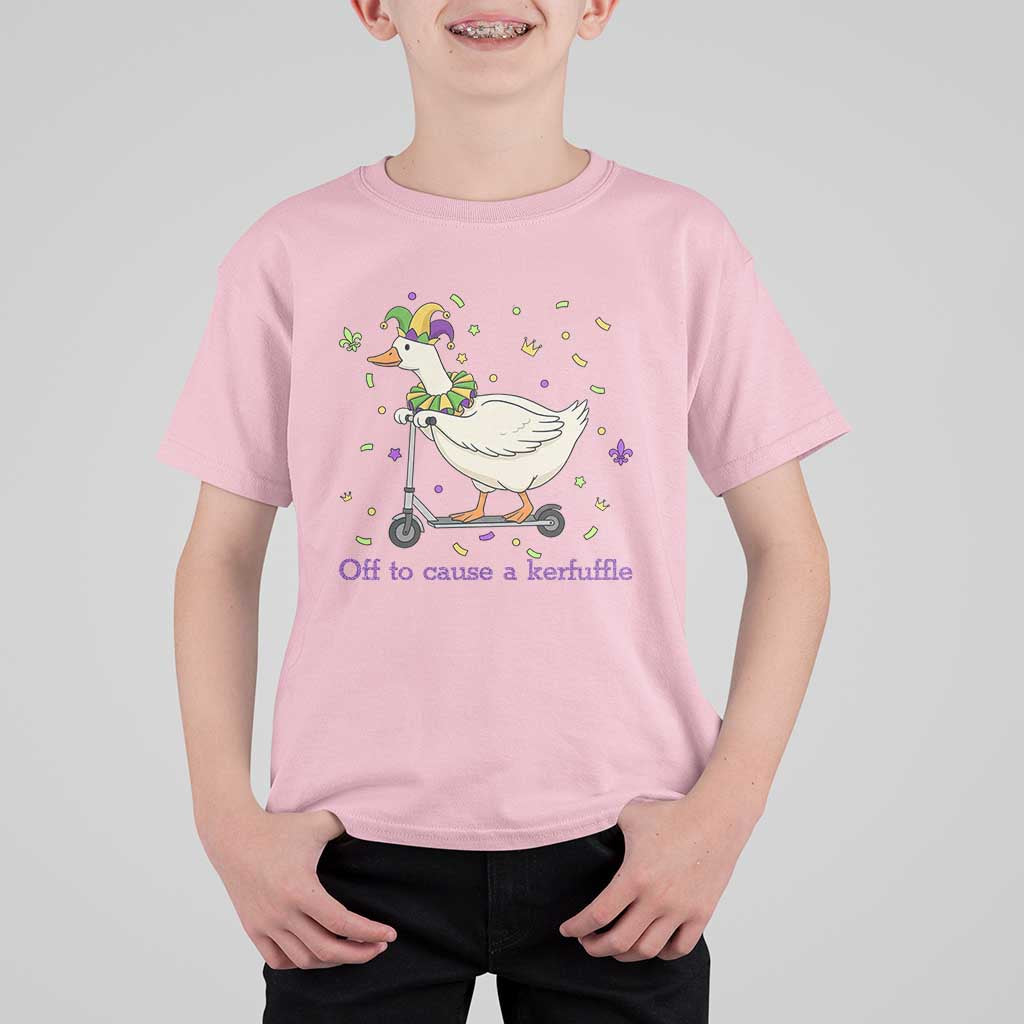 Mardi Gras Silly Goose T Shirt For Kid Off To Cause A Kerfuffle