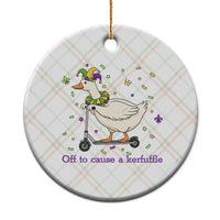 Mardi Gras Silly Goose Ceramic Ornament Off To Cause A Kerfuffle