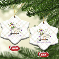Mardi Gras Silly Goose Ceramic Ornament Off To Cause A Kerfuffle