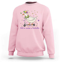 Mardi Gras Silly Goose Sweatshirt Off To Cause A Kerfuffle