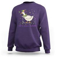 Mardi Gras Silly Goose Sweatshirt Off To Cause A Kerfuffle