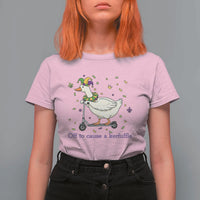 Mardi Gras Silly Goose T Shirt For Women Off To Cause A Kerfuffle