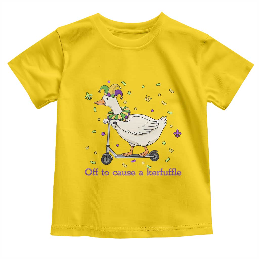 Mardi Gras Silly Goose Toddler T Shirt Off To Cause A Kerfuffle
