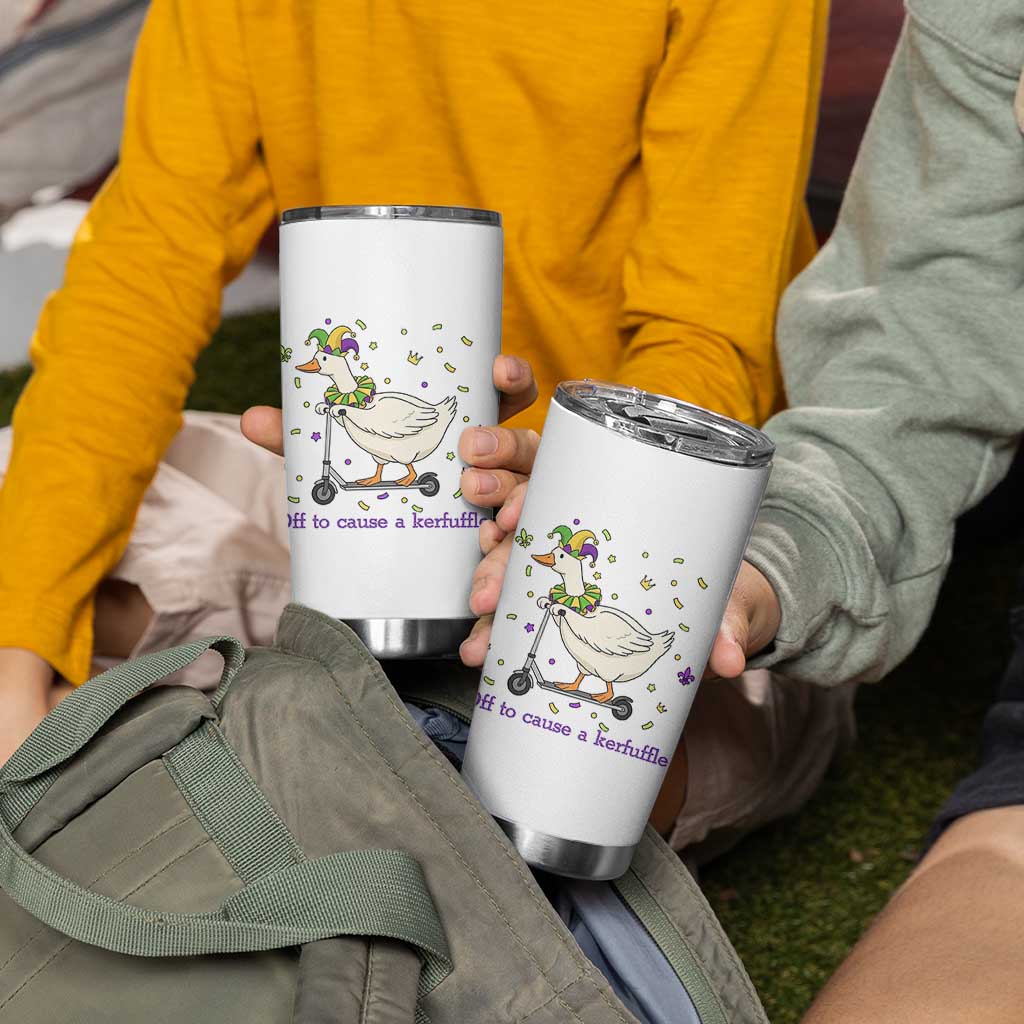 Mardi Gras Silly Goose Tumbler Cup Off To Cause A Kerfuffle
