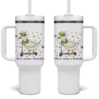 Mardi Gras Silly Goose Tumbler With Handle Off To Cause A Kerfuffle