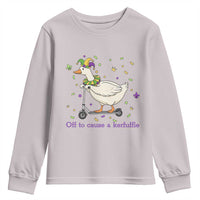 Mardi Gras Silly Goose Youth Sweatshirt Off To Cause A Kerfuffle
