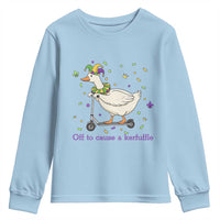 Mardi Gras Silly Goose Youth Sweatshirt Off To Cause A Kerfuffle