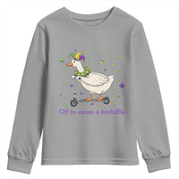 Mardi Gras Silly Goose Youth Sweatshirt Off To Cause A Kerfuffle