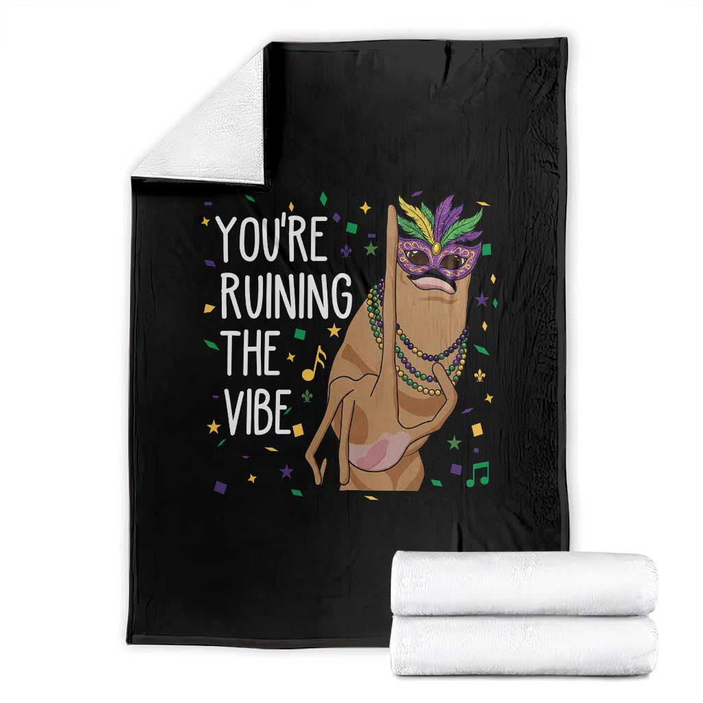 Funny Mardi Gras Throw Blanket Marcus The Worm Carnival Trendy Meme