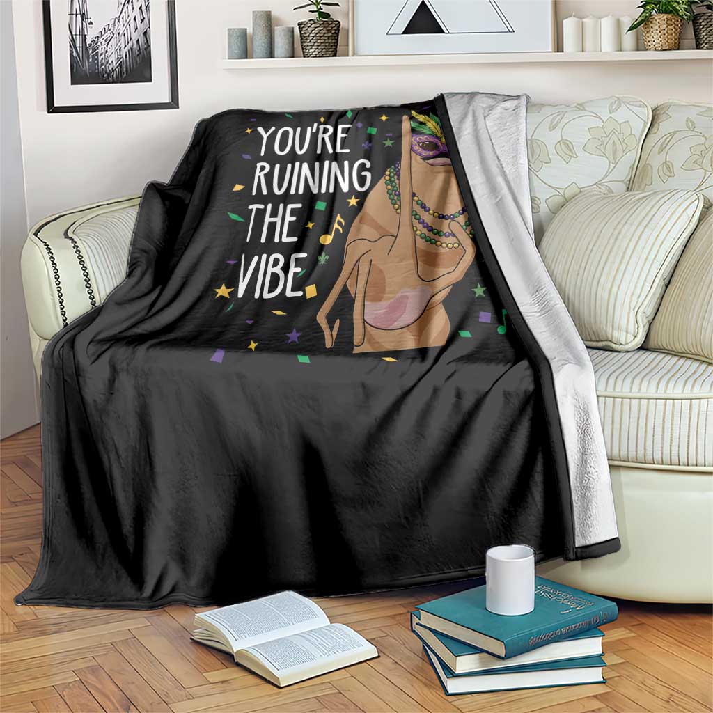 Funny Mardi Gras Throw Blanket Marcus The Worm Carnival Trendy Meme