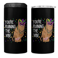 Funny Mardi Gras 4 in 1 Can Cooler Tumbler Marcus The Worm Carnival Trendy Meme