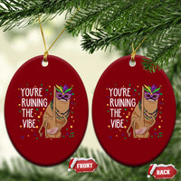 Funny Mardi Gras Ceramic Ornament Marcus The Worm Carnival Trendy Meme