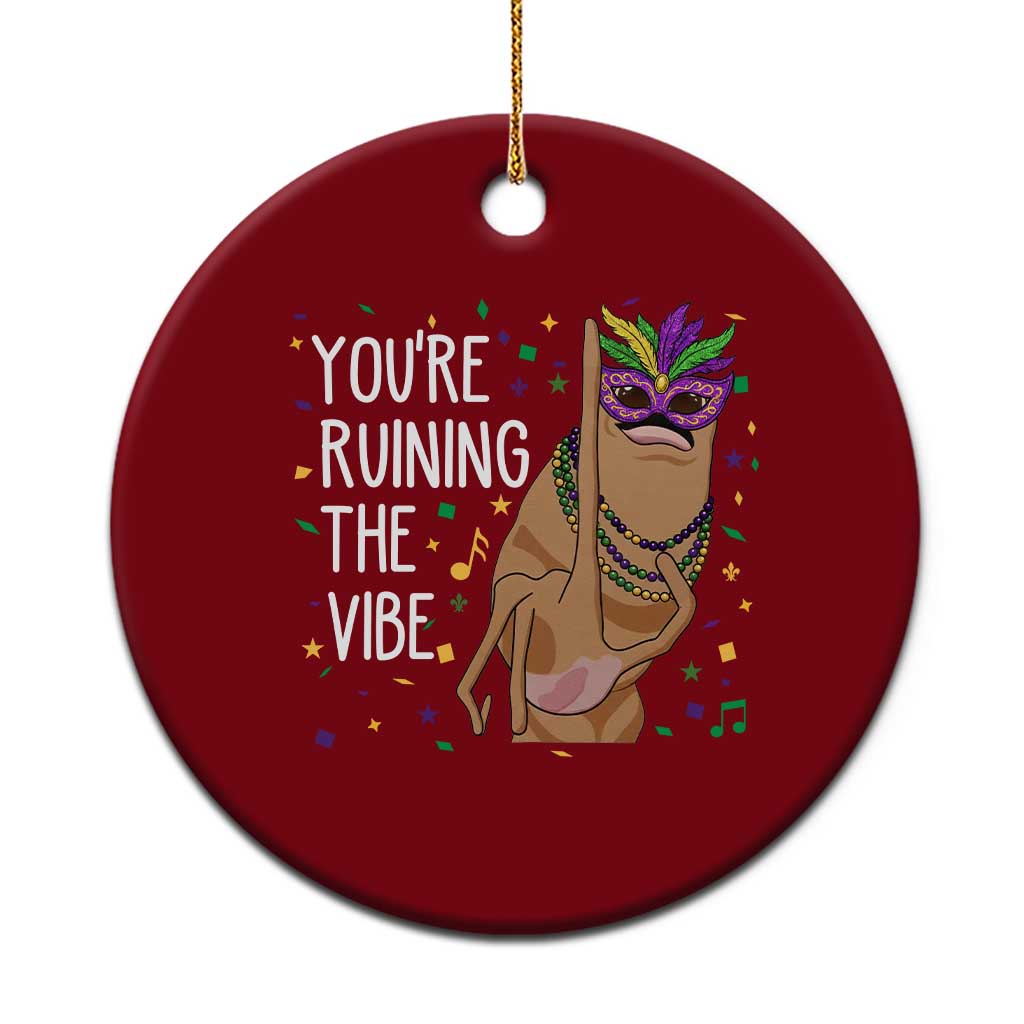 Funny Mardi Gras Ceramic Ornament Marcus The Worm Carnival Trendy Meme