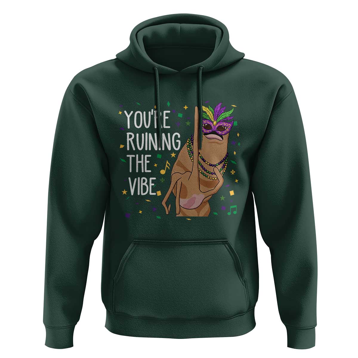 Funny Mardi Gras Hoodie Marcus The Worm Carnival Trendy Meme