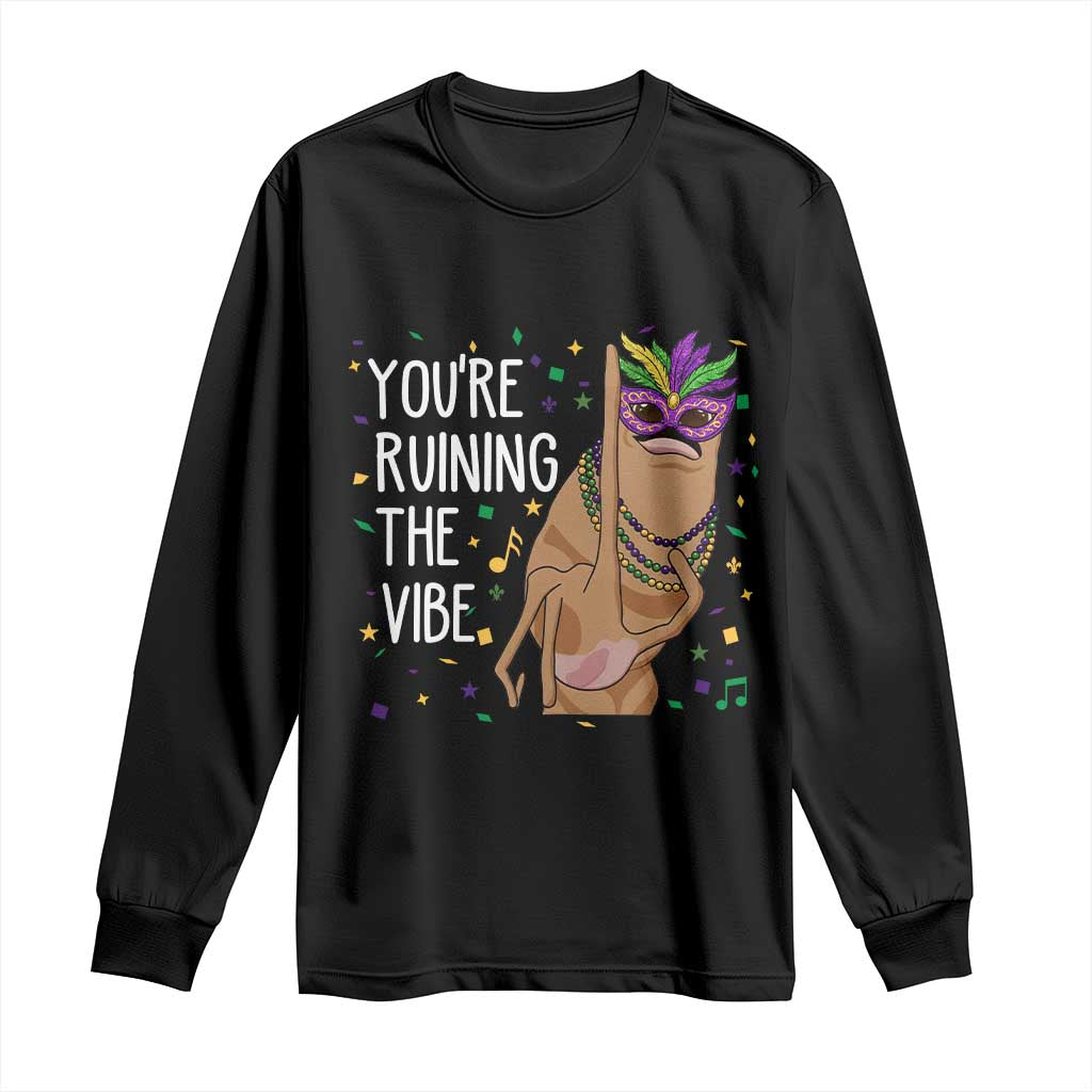 Funny Mardi Gras Long Sleeve Shirt Marcus The Worm Carnival Trendy Meme