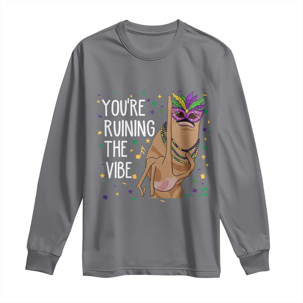 Funny Mardi Gras Long Sleeve Shirt Marcus The Worm Carnival Trendy Meme