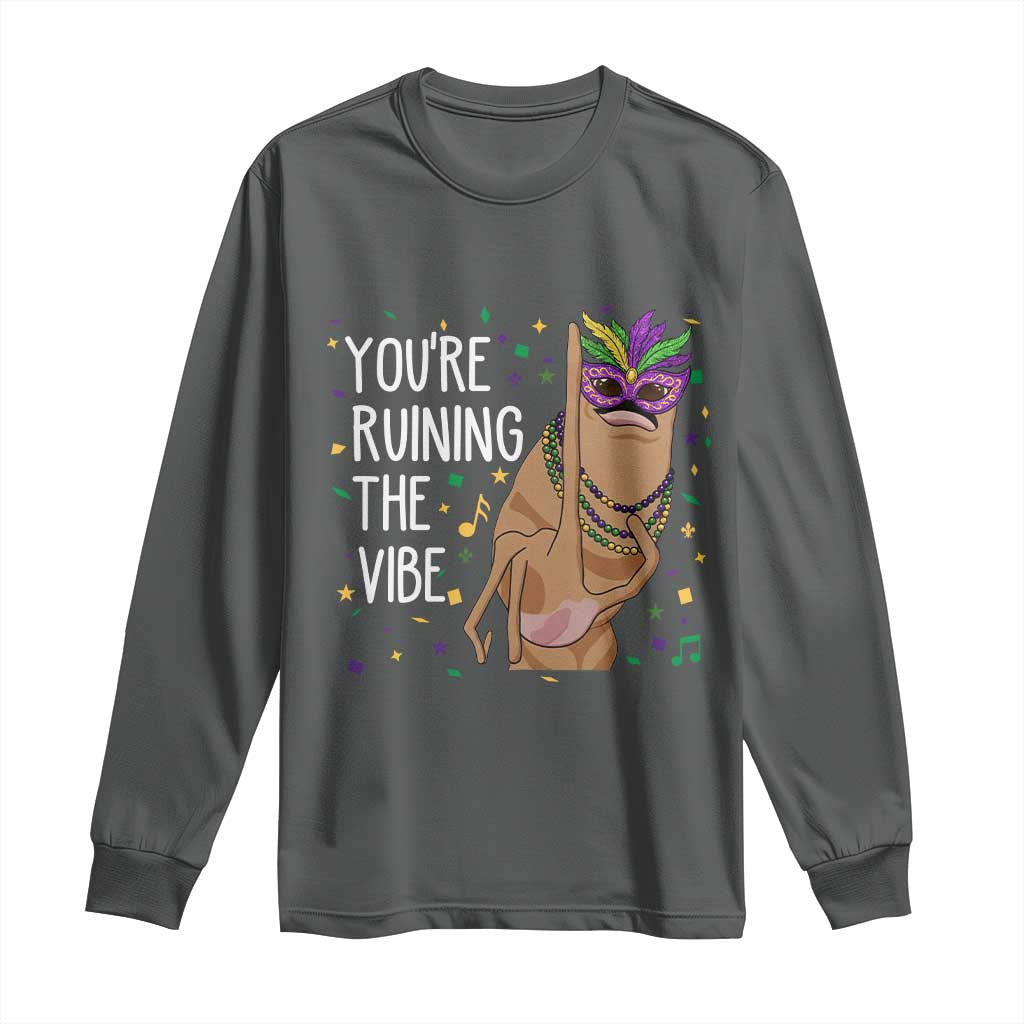 Funny Mardi Gras Long Sleeve Shirt Marcus The Worm Carnival Trendy Meme
