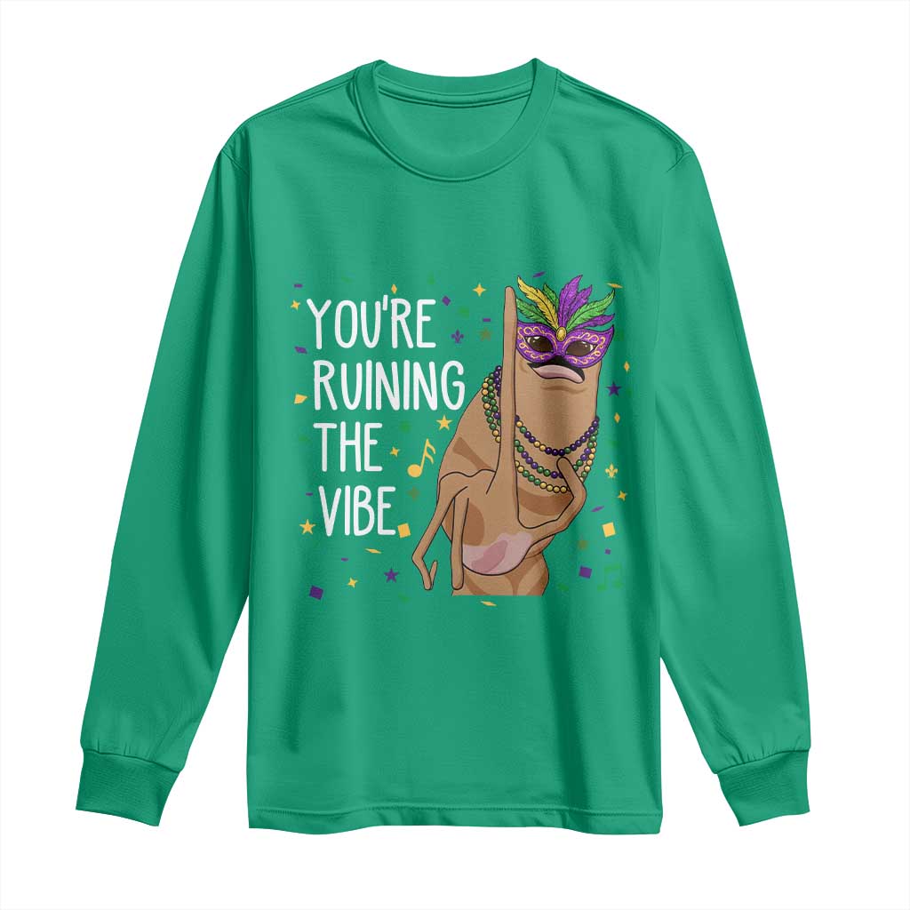 Funny Mardi Gras Long Sleeve Shirt Marcus The Worm Carnival Trendy Meme