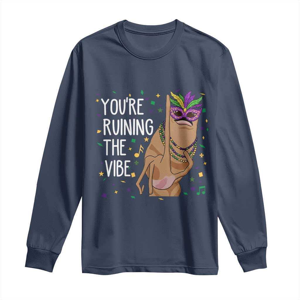 Funny Mardi Gras Long Sleeve Shirt Marcus The Worm Carnival Trendy Meme