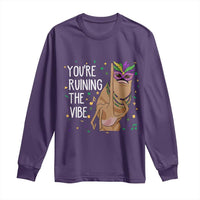 Funny Mardi Gras Long Sleeve Shirt Marcus The Worm Carnival Trendy Meme