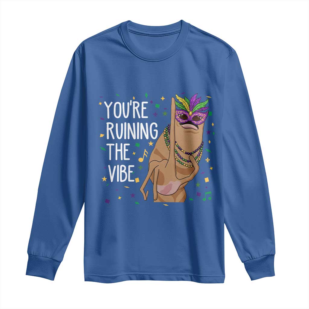Funny Mardi Gras Long Sleeve Shirt Marcus The Worm Carnival Trendy Meme
