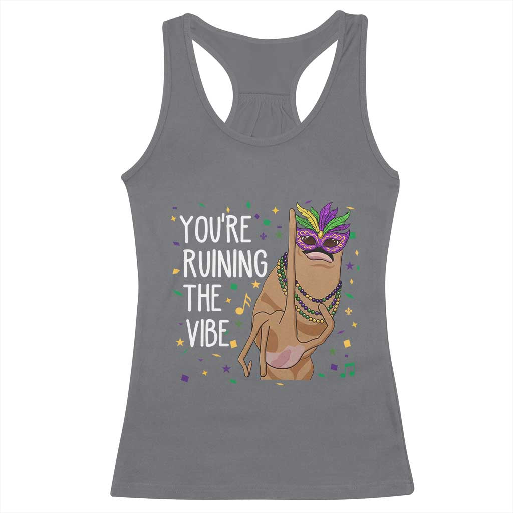 Funny Mardi Gras Racerback Tank Top Marcus The Worm Carnival Trendy Meme