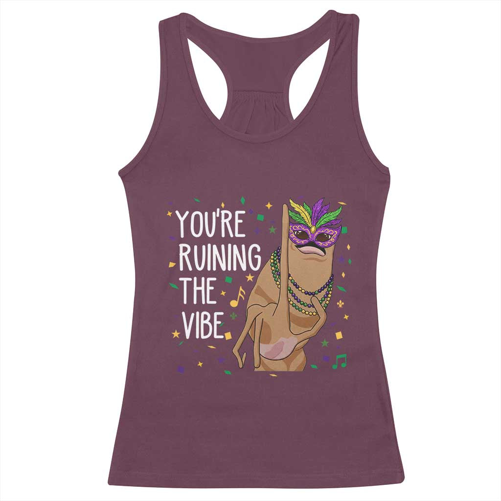 Funny Mardi Gras Racerback Tank Top Marcus The Worm Carnival Trendy Meme