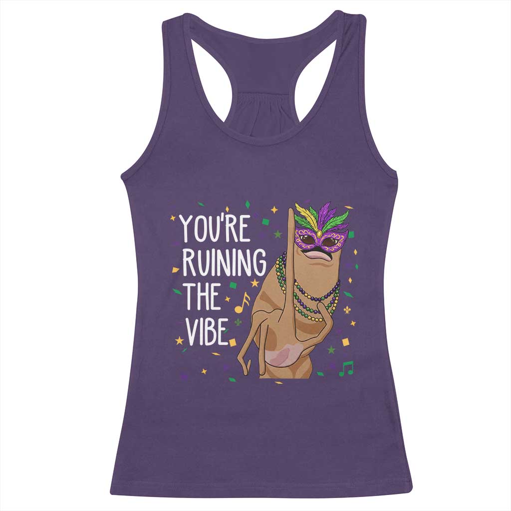 Funny Mardi Gras Racerback Tank Top Marcus The Worm Carnival Trendy Meme