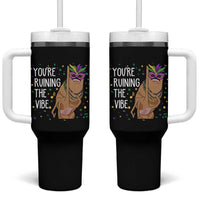 Funny Mardi Gras Tumbler With Handle Marcus The Worm Carnival Trendy Meme