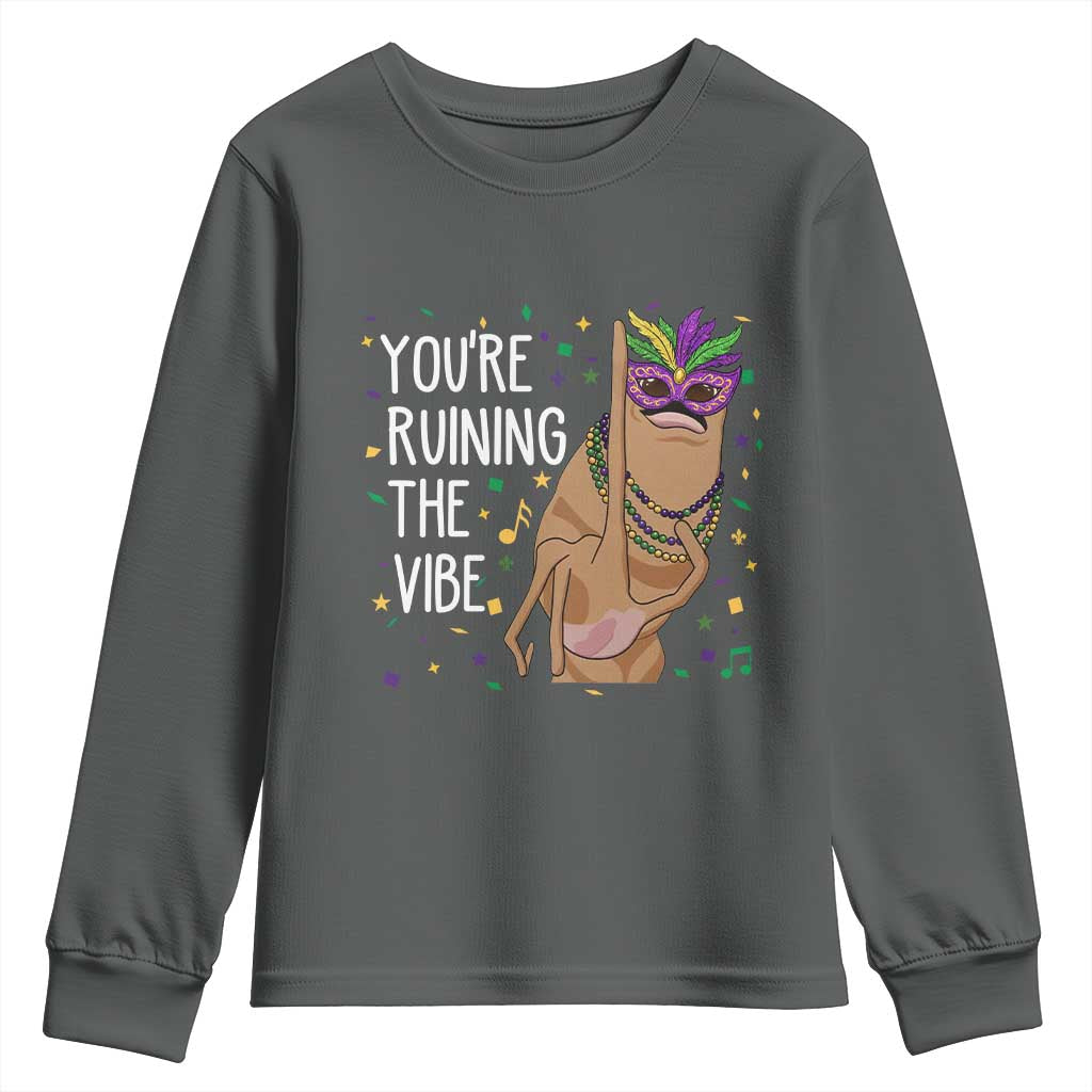 Funny Mardi Gras Youth Sweatshirt Marcus The Worm Carnival Trendy Meme