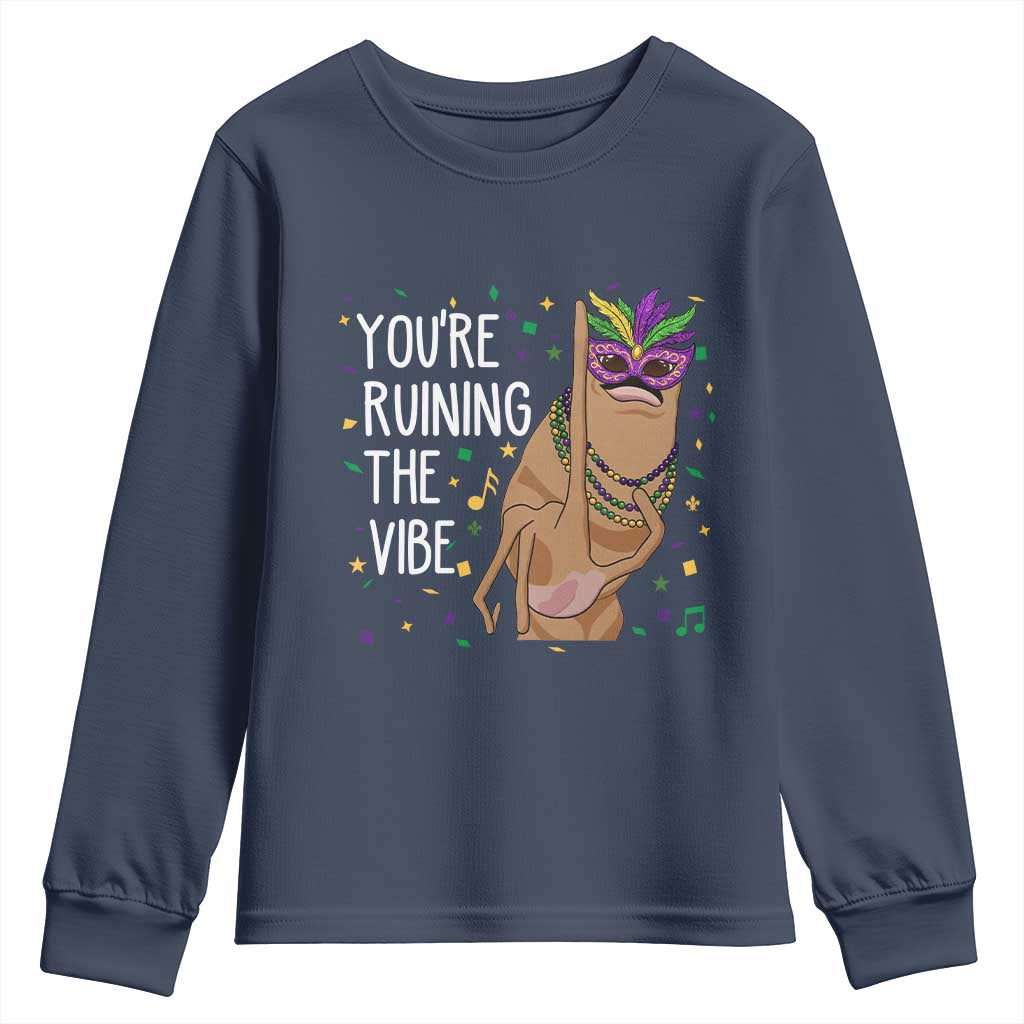 Funny Mardi Gras Youth Sweatshirt Marcus The Worm Carnival Trendy Meme