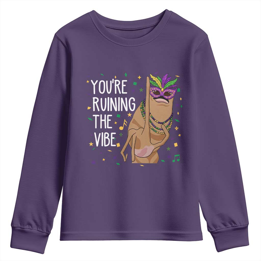 Funny Mardi Gras Youth Sweatshirt Marcus The Worm Carnival Trendy Meme