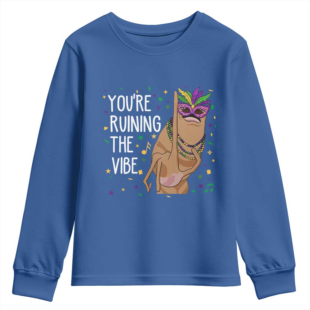Funny Mardi Gras Youth Sweatshirt Marcus The Worm Carnival Trendy Meme