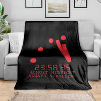 Doomsday Clock Armageddon Throw Blanket Almost Midnight Always Scrolling