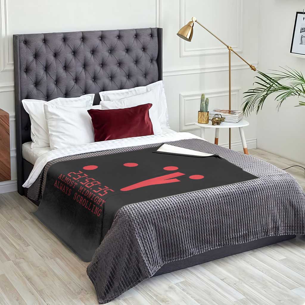 Doomsday Clock Armageddon Throw Blanket Almost Midnight Always Scrolling