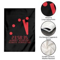 Doomsday Clock Armageddon Garden Flag Almost Midnight Always Scrolling