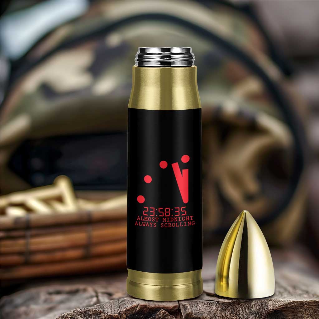 Doomsday Clock Armageddon Bullet Tumbler Almost Midnight Always Scrolling