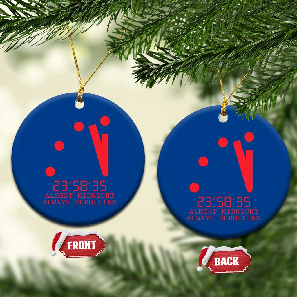 Doomsday Clock Armageddon Ceramic Ornament Almost Midnight Always Scrolling
